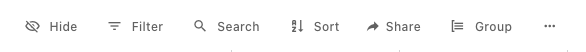 The toolbar above the table